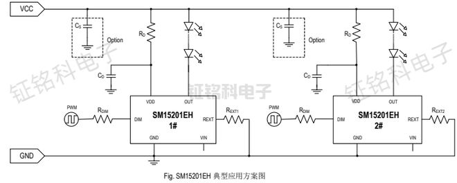 单通道PWM调光40V低压线性恒流芯片SM15201EH 详解